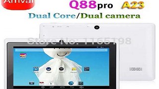 Cheap!!! Hot !!!7 Inch Android tablet pc Q88 allwinner A23 Dual Core 1.5GHz Android 4.2 Bluetooth WIFI 512MB 4GB Dual camera-in Tablet PCs from Computer