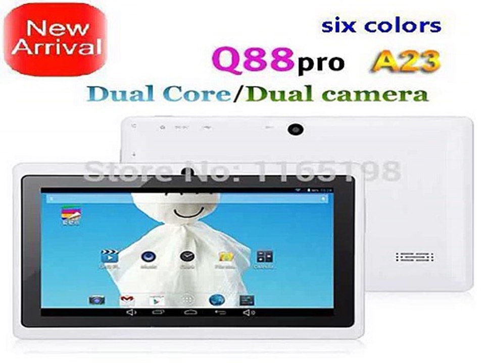 Cheap!!! Hot !!!7 Inch Android tablet pc Q88 allwinner A23 Dual Core 1.5GHz Android 4.2 Bluetooth WIFI 512MB 4GB Dual camera-in Tablet PCs from Computer