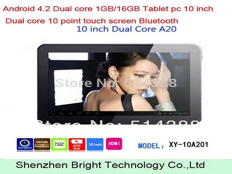 Android 4.2 Dual core 1GB/16GB Tablet pc 10 inch Dual core 10 point touch screen Bluetooth-in Tablet PCs from Computer