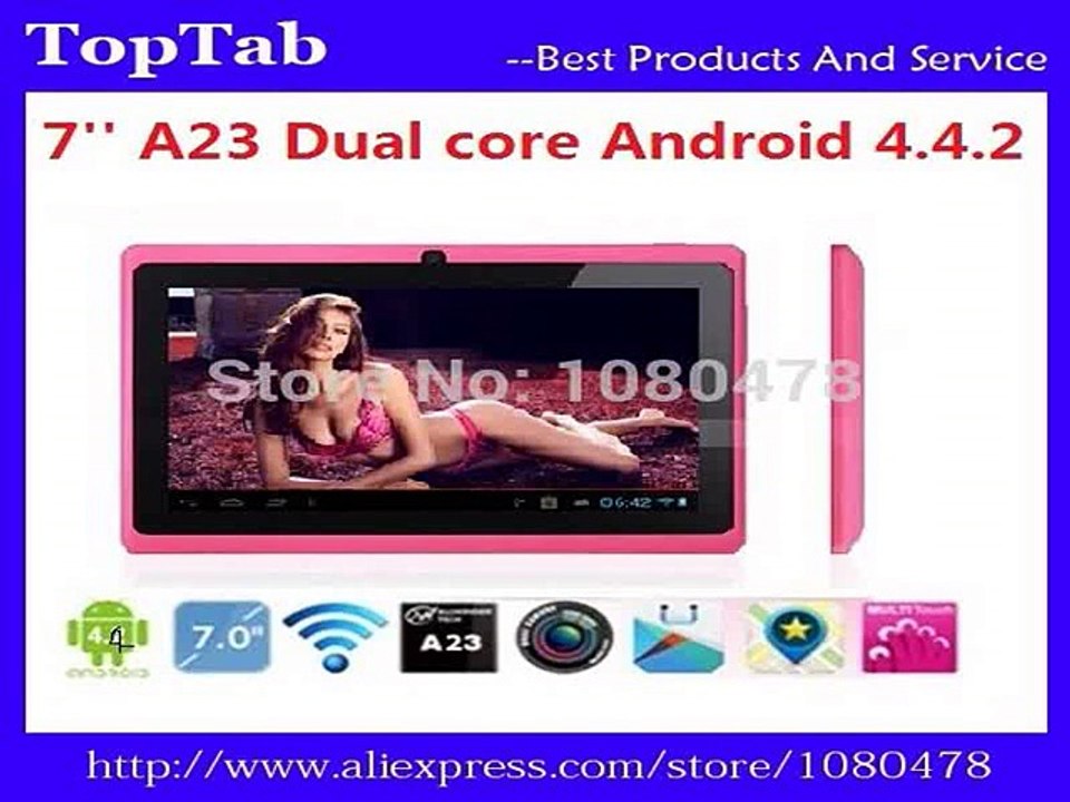 7inch q88 A23 512M 8G dual camera bluetooth android 4.4.2 2800mah tablet pc 9 colors-in Tablet PCs from Computer