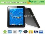 2015 Cheapest Tablet PC Android 4.4 Allwinner A33 Quad Core 10 inch Tablet 1GB RAM 8GB/16GB ROM Buetooth WiFi Gifts-in Tablet PCs from Computer