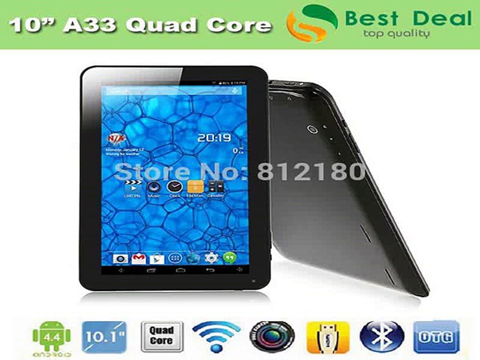 2015 Cheapest Tablet PC Android 4.4 Allwinner A33 Quad Core 10 inch Tablet 1GB RAM 8GB/16GB ROM Buetooth WiFi+Gifts-in Tablet PCs from Computer