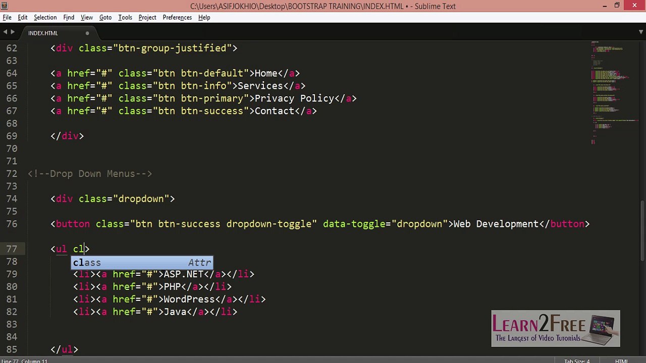 Bootstrap Framework Tutorial in Urdu Part-12