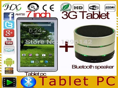 Bluetooth mini speaker+7 inch 3G Tablet PC Phone Call Phablet 1.0GHz 512M 4G Wifi Webcam Android 4.4HD Tablet pc MTK8312-in Tablet PCs from Computer