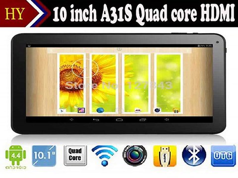 NEW 10.1 Android 4.4 Quad Core tablet pcs, Allwinner A31s QuadCore tablet with Bluetooth & Capacitive Touch (8GB/16GB.32GB)-in Tablet PCs from Computer