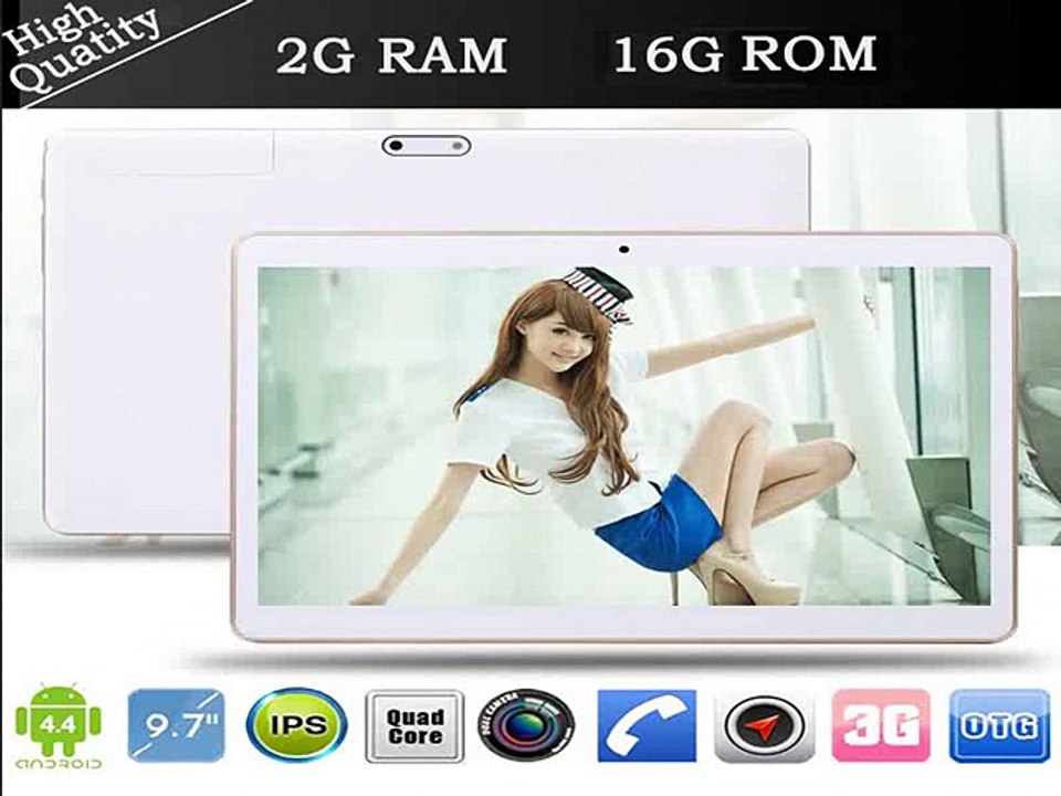 New 9.7 Tablet pc Quad Core MTK6582 Kitcat Andriod4.4 3G phone call Dual Sim 2GB/16GB IPS 1280*800 FM bluetooth GPS 2+5MP flash-in Tablet PCs from Computer