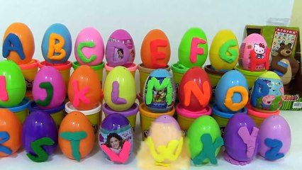 Télécharger la video: 24 PlayDoh Alphabet Surprise Eggs Masha i Medved Peppa Pig Kinder Surprise