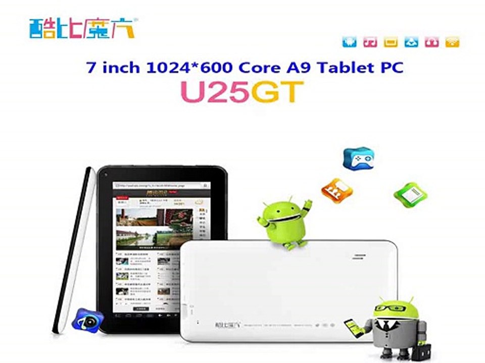 7 Inch Android Tablets  Quad core 1024*600 LCD Brand CUBE WIFI BLUETOOTH 1GB+8GB Tablets PC Dual camera U25GT HDMI viedo output-in Tablet PCs from Computer