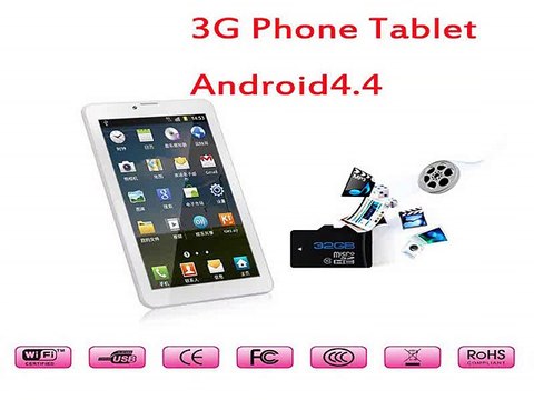 7 inch Tablet PC 3G Phablet GSM/WCDMA MTK8312 Dual Core 8GB Android 4.4 Dual Camera GPS Phone Call WIFI Tablet-in Tablet PCs from Computer