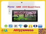 DHL Free Shipping 5pcs/lot 7 inch Android 4.4 Q88 Allwinner A33 Quad Core Tablet PC Dual Camera Bluetooth WiFi With Gifts-in Tablet PCs from Computer