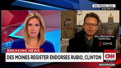 Des Moines Register endorses Rubio, Clinton for president (FULL HD)