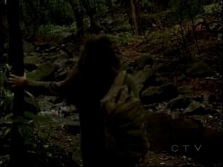 Sawyer and Kate talk at the creek