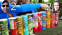 PRINGLES CHALLENGE! Loser Eats a 5 Layer Pringle Sandwich - Throw Up Vomit?
