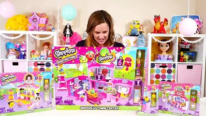 Mega Shopkins Kinstructions Unboxing Shopville Town Center, Bakery, Checkout Lane + Fashion Boutiqu