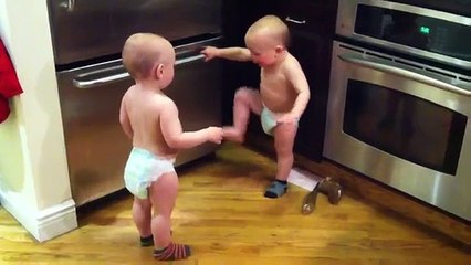 Fighting competition between two twin baby _ Best Funny Entertainment