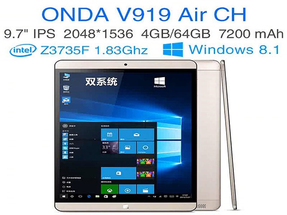 Intel Quad Core Z8300 1.84Ghz Windows 10 tablet pc 9.7 inch IPS Retinal screen RAM 4GB ROM 64GB laptop computer ONDA V919 Air CH-in Tablet PCs from Computer