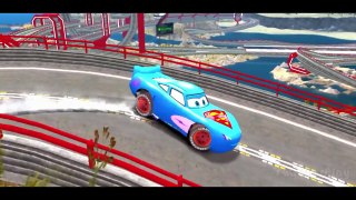 Superman RACE with his Custom Super MCQUEEN CARS Fun Race w/ Nursery Rhymes for Children
