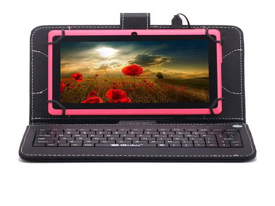 iRULU eXpro 71024*600 HD Google APP Play Android 4.4 Tablet PC Quad Core 16GB ROM WIFI OTG With Black Keyboard Pink New Hottest-in Tablet PCs from Computer