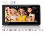New Drop shipping 7 inch AllWinner tablet pc A13 512 4 8GB Capacitive Android 4.0  Multi Touch Screen 7 Tablet pc-in Tablet PCs from Computer