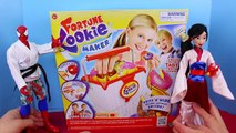 Fortune Cookie Maker DIY Childrens Food Toy Review Surprise Messages to Spiderman & Disney