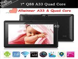 wholesale Brand New Cheap 7 Tablet PC quad core Allwinner A33 screen Android 4.2 512M RAM 4G ROM Dual cameras Bluetooth wifi-in Tablet PCs from Computer