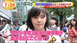 中学生になった娘がお父さんへ「ありがとう・・・」15 6 23