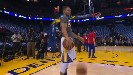Stephen Curry Invites Young Fan to Try His Pregame Dribbling Routine - YouTube