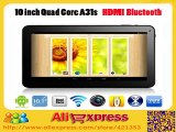 DHL free shipping 10pcs/lot New 10 inch A31S Quad Core Tablet pc Android 4.4 Bluetooth HDMI 1024*600 Dual Cameras 8GB/16GB/32GB-in Tablet PCs from Computer