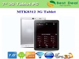 Cheap On Sale MTK8312 Dual Core 7 Inch Tablet PC 3G Phone Call Dual Sim Card Slot Bluetooth 5 points Touch Capactive Screen-in Tablet PCs from Computer