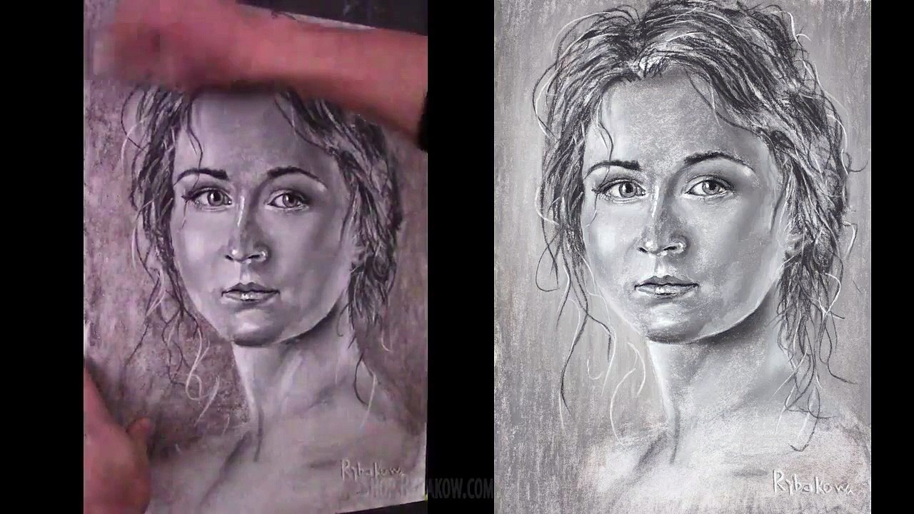 Рисуем женский портрет - завершение.
