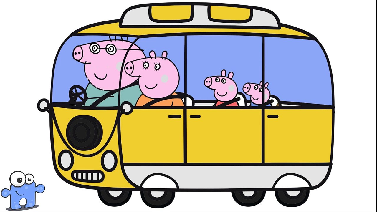 Peppa Pig Bus Coloring Pages Peppa car Coloring Book Свинка Пеппа