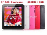 Cheap! 9 inch A23 Dual Core Tablet PC Dual camera 512M8G Android 4.2 capacitive WIFI TF card earphone Free shipping Multi color-in Tablet PCs from Computer