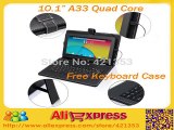New 2015 High Quality 10.1 Qual Core Android 4.4 1GB RAM  8GB /16GB ROM 10 INCH Tablet PC Bluetooth with Gift Keyboard Case-in Tablet PCs from Computer
