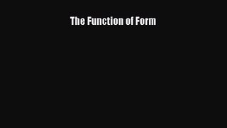 The Function of Form  PDF Download