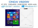 Intel Quad Core 1.83Ghz Windows 8.1 tablet pc 8 inch IPS screen RAM 2GB ROM 32GB ultrabook HDMI computer Game Office ONDA v820w-in Tablet PCs from Computer