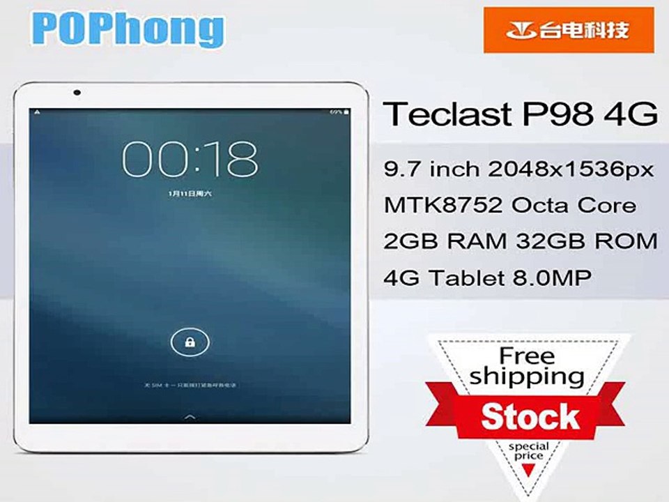original Teclast P98 4G FDD LTE  MTK8752 Octa Core Tablet PC 9.7 inch 2048x1536 2G RAM 32GB ROM 8500mAh Android 5.0 Phone Call-in Tablet PCs from Computer