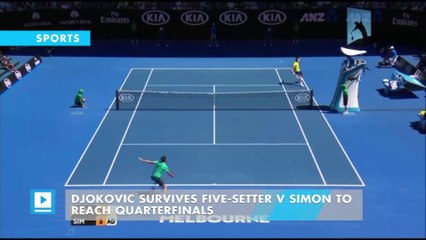 Djokovic Survives Five-Setter v Simon to Reach Quarterfinals