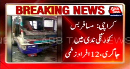 Karachi: Bus plunges into Korangi river 12 injured