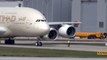 Heavy Crosswind | Etihad Airways A380 [A6-APB] | Takeoff and Landing @ Finkenwerder Airport Big Planes