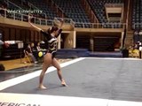College gymnast during floor routine