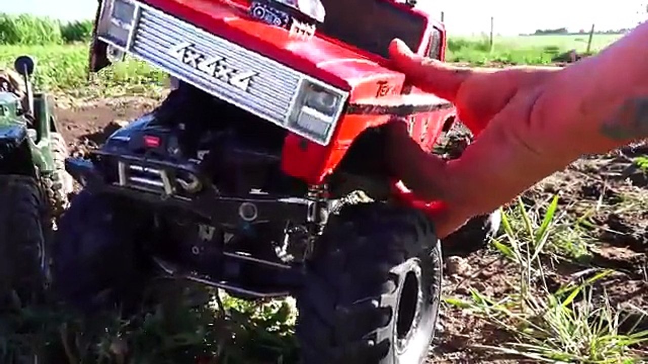 RC ADVENTURES - Backyard MUD Bog - Three 4x4 Scale Trail Trucks in a Mud Bath - 1/10 scale