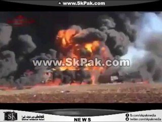 روسی جنگی طیارے نے داعش کے تیل سے بھر ے ٹینکرز  کا کیا حال کیا