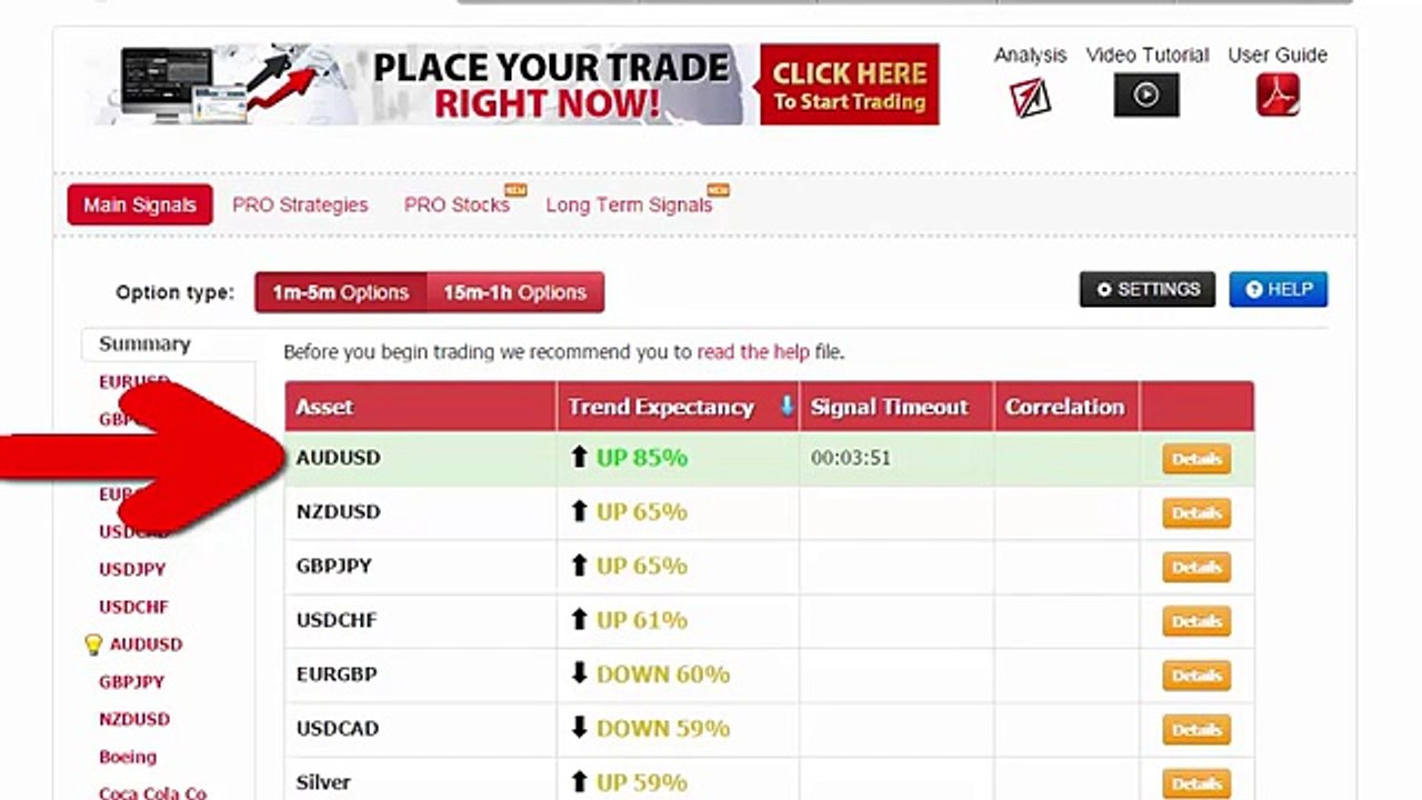 Auto Binary Signals (Main ABS) Video 2 Live Trading - July 24th 2015