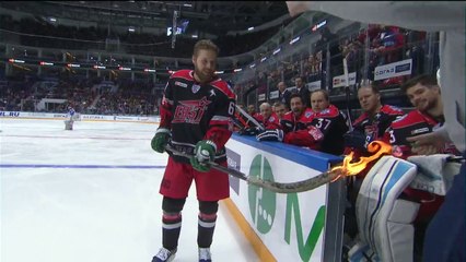 Linus Omark tries to score with a burning stick at KHL ASG'16