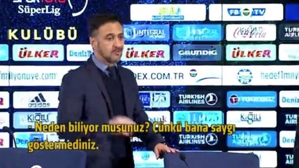 Vitor Pereira'nın basın toplantısı sonrası bir gazeteci ile diyaloğu.