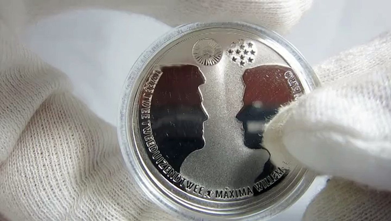 EURO COIN SILVER PROOF WEDDING PRINZ WILLEM ALEXANDER MAXIMA