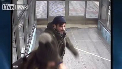 Crazy pickpocket kicks mother and her kids down the stairs in Sweden!