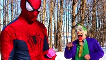 Spiderman & Frozen Elsa vs Joker ! Elsa Kisses Spiderman in Real Life - Fun Superhero Movie!