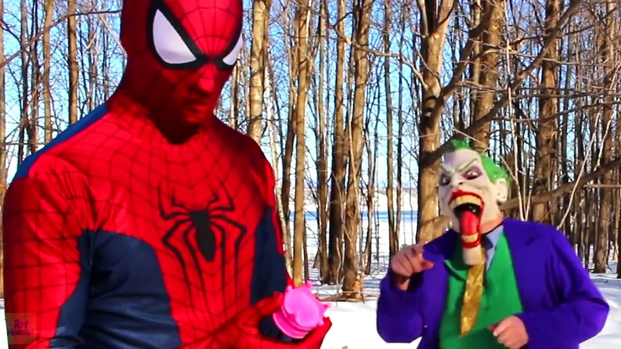 Spiderman & Frozen Elsa vs Joker ! Elsa Kisses Spiderman in Real Life - Fun Superhero Movie!