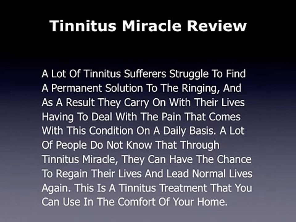 Tinnitus Miracle Review